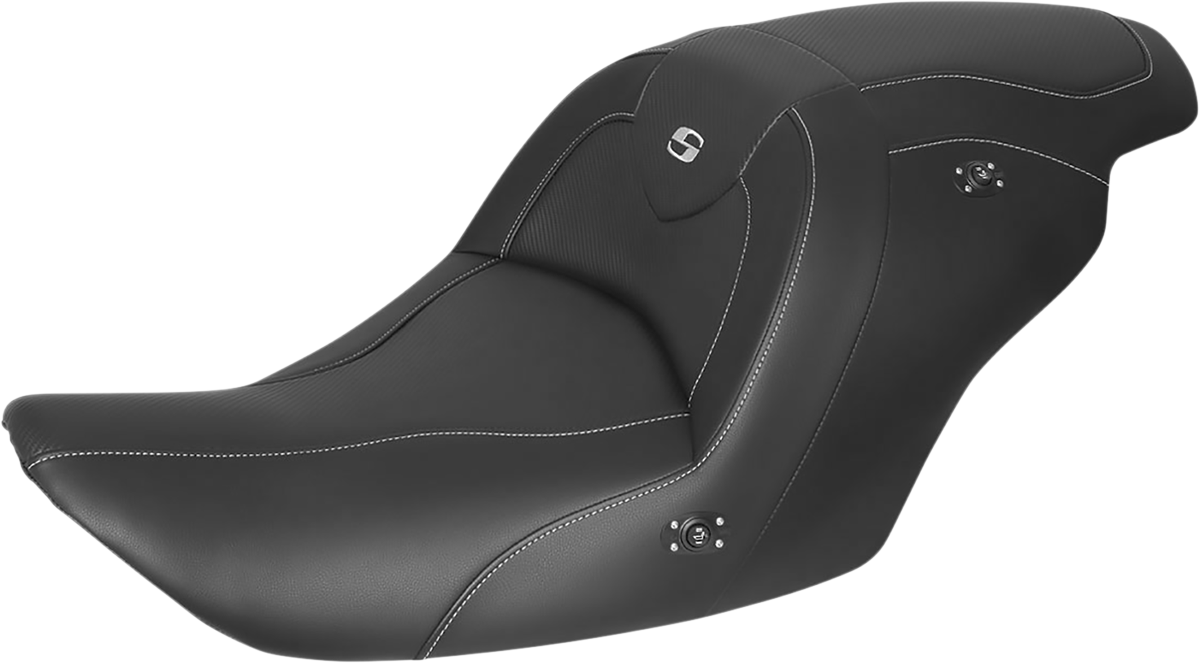 SADDLEMEN Roadsofa Carbon Fiber Heated Seat - Black - without Backrest - GL1800 '14-'19 - H23-20-185HCT - PartsOutlet.com.au