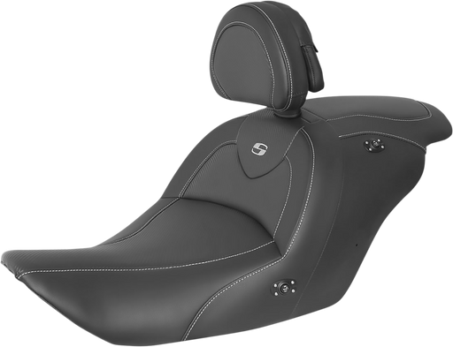 SADDLEMEN Roadsofa Carbon Fiber Heated Seat - Black - with Backrest - Honda GL1800 '14-'19 - H23-20-185BRHCT - PartsOutlet.com.au