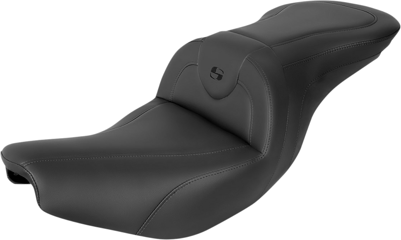 SADDLEMEN RoadSofa Seat - Indian Touring '14-'23 - Without Backrest - Black W/Black Stitching - I14-07-187 - PartsOutlet.com.au