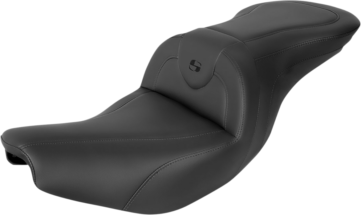 SADDLEMEN RoadSofa Seat - Indian Touring '14-'23 - Without Backrest - Black W/Black Stitching - I14-07-187 - PartsOutlet.com.au