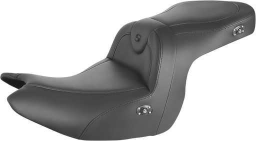 SADDLEMEN Seat - RoadSofa - without Backrest - Black w/ Black Stitching - Heated - Honda GL1800 '18-'23 - H18-07-187HCT - PartsOutlet.com.au