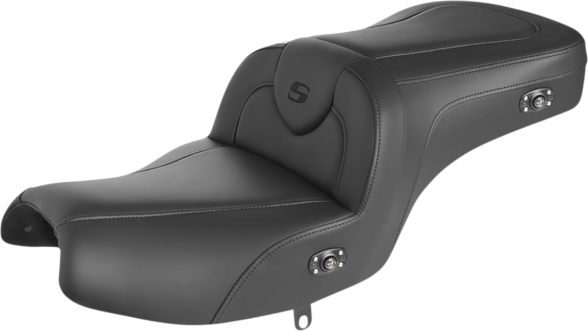 SADDLEMEN Seat - RoadSofa - without Backrest - Black w/ Black Stitching - Heated - Indian '20-'23 - I20-06-187HCT - PartsOutlet.com.au