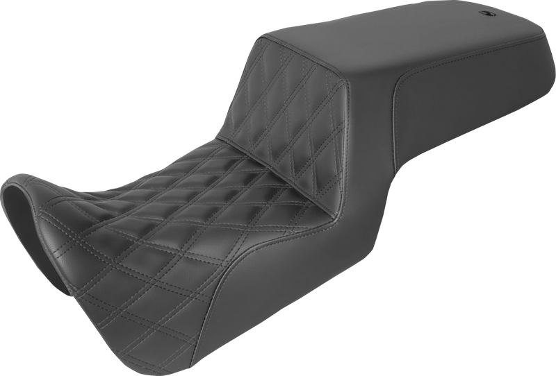 SADDLEMEN Step Up Seat - Front Lattice Stitch/Rear Smooth 2021-2024 - Black 821-34-172 - PartsOutlet.com.au