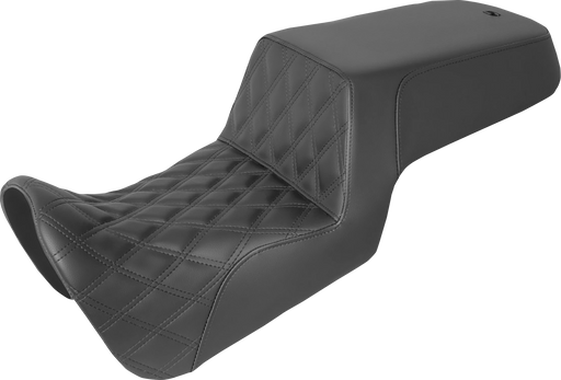 SADDLEMEN Step Up Seat - Front Lattice Stitch/Rear Smooth 2021-2024 - Black 821-34-172 - PartsOutlet.com.au