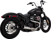 VANCE & HINES 2-into-1 Upsweep Exhaust System - Brushed - Stainless Steel - '18-'23 Softail - 27323 - PartsOutlet.com.au