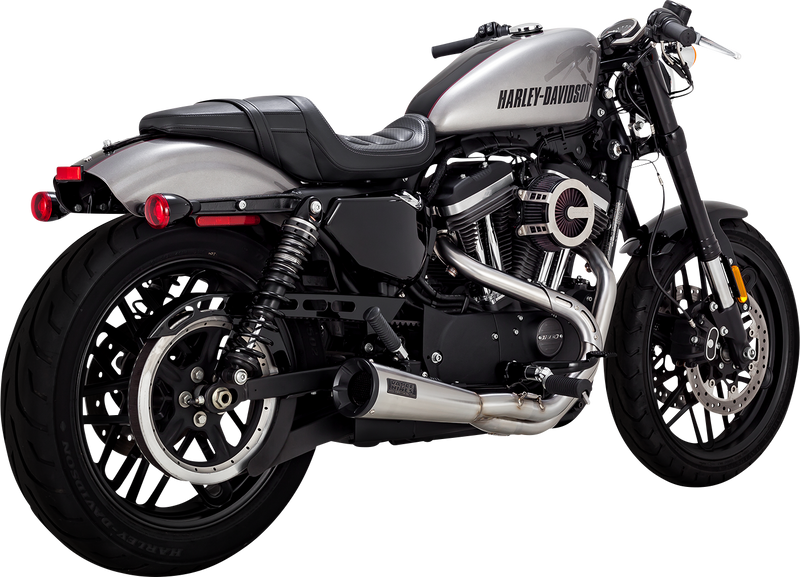 VANCE & HINES 2-into-1 Upsweep Exhaust System - Brushed - Stainless Steel - '14-'22 XL - 27327 - PartsOutlet.com.au