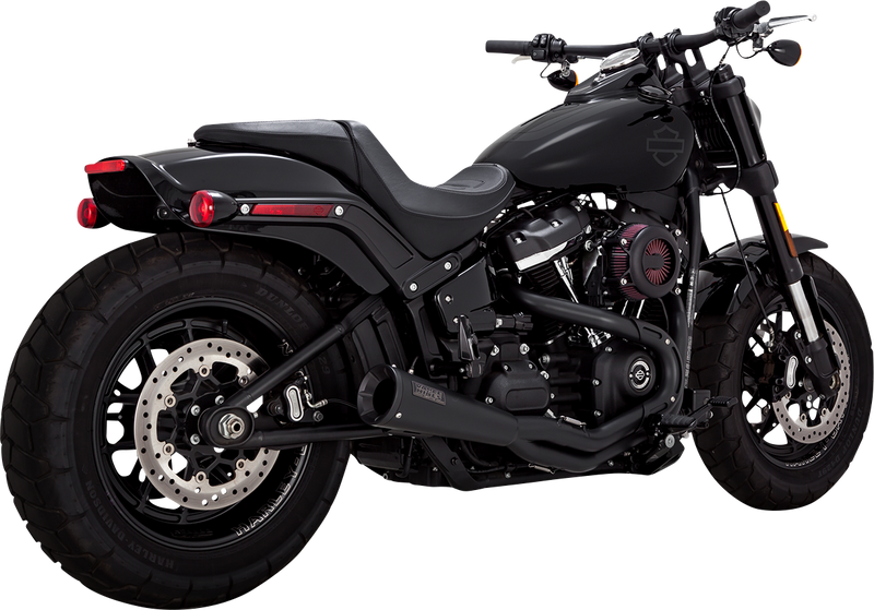 VANCE & HINES 2-into-1 Upsweep Exhaust System - Black - Stainless Steel - '18-'23 Softail - 47323 - PartsOutlet.com.au