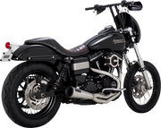 VANCE & HINES 2-into-1 Upsweep Exhaust System - Brushed - Stainless Steel - '10-'17 FXD - 27325 - PartsOutlet.com.au