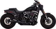 VANCE & HINES 2-into-1 Upsweep Exhaust System - Black - Stainless Steel - '18-'23 Softail - 47323 - PartsOutlet.com.au
