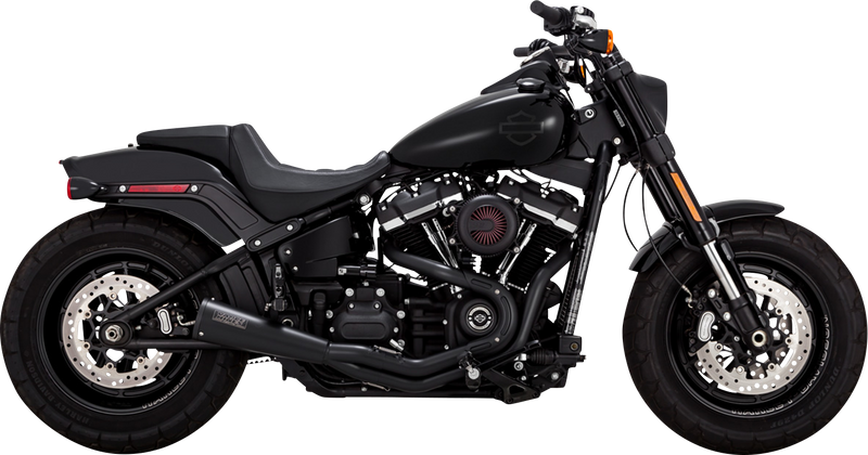 VANCE & HINES 2-into-1 Upsweep Exhaust System - Black - Stainless Steel - '18-'23 Softail - 47323 - PartsOutlet.com.au