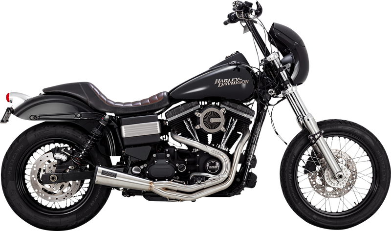 VANCE & HINES 2-into-1 Upsweep Exhaust System - Brushed - Stainless Steel - '10-'17 FXD - 27325 - PartsOutlet.com.au