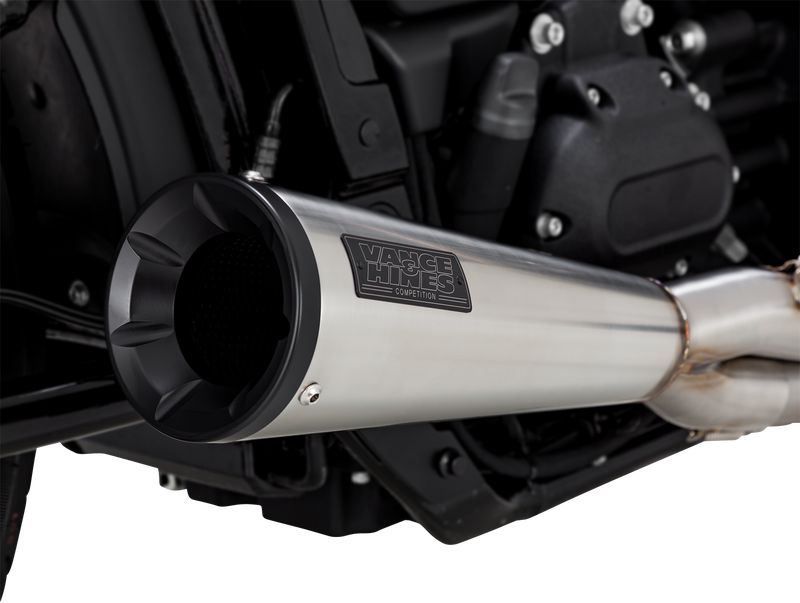 VANCE & HINES 2-into-1 Upsweep Exhaust System - Brushed - Stainless Steel - '18-'23 Softail - 27323 - PartsOutlet.com.au