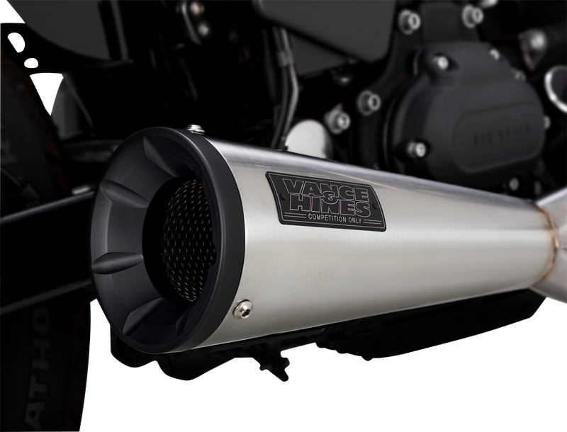 VANCE & HINES 2-into-1 Upsweep Exhaust System - Brushed - Stainless Steel - '10-'17 FXD - 27325 - PartsOutlet.com.au