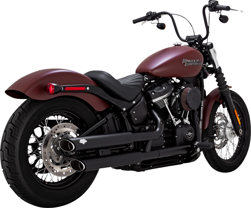 VANCE & HINES 3" Twin Slash Slip-On Mufflers - Black - Softail '18-'25 - 46376
