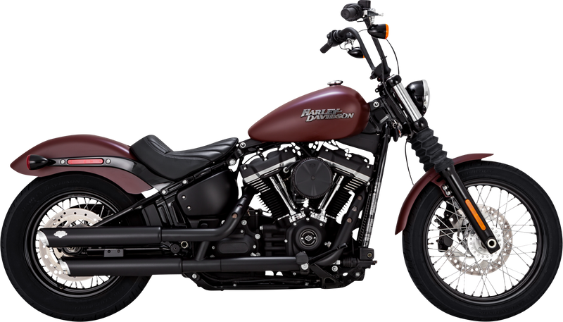 VANCE & HINES 3" Twin Slash Slip-On Mufflers - Black - Softail '18-'25 - 46376