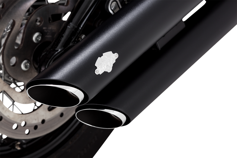 VANCE & HINES 3" Twin Slash Slip-On Mufflers - Black - Softail '18-'25 - 46376