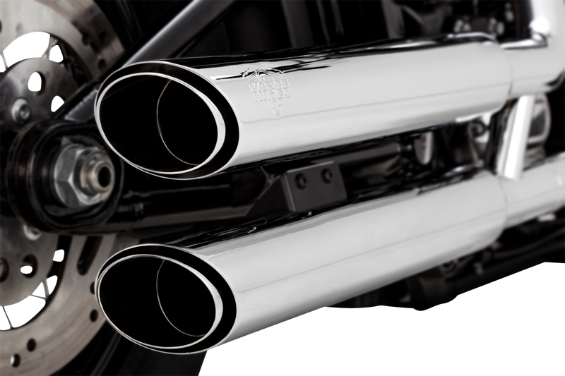 VANCE & HINES 3" Twin Slash Slip-On Muffler - Chrome - Softail '18-'25 - 16376
