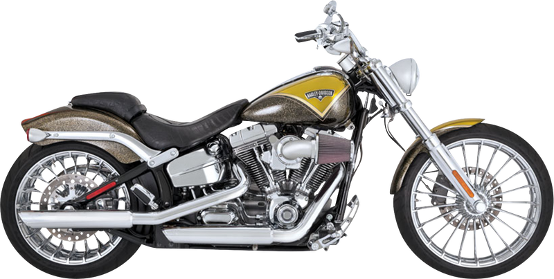 VANCE & HINES 3" Twin Slash Slip-On Muffler - Chrome - Harley-Davidson '07-'17 - 16335