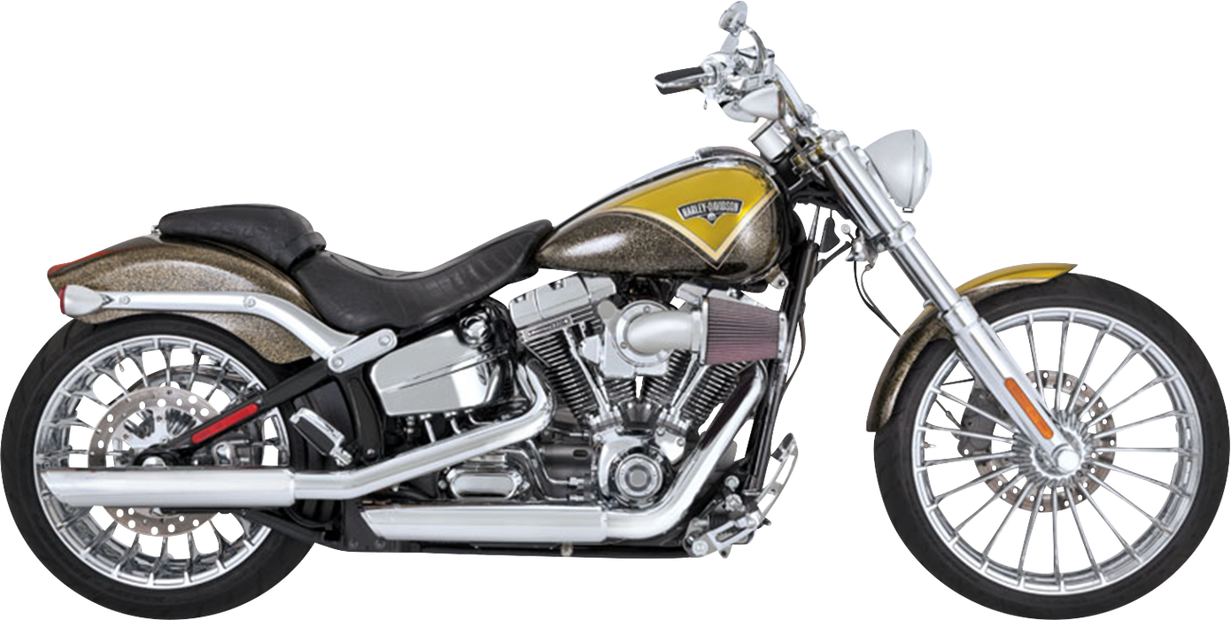 VANCE & HINES 3" Twin Slash Slip-On Muffler - Chrome - Harley-Davidson 2007-2017 - 16335