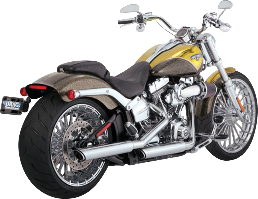 VANCE & HINES 3" Twin Slash Slip-On Muffler - Chrome - Harley-Davidson 2007-2017 - 16335