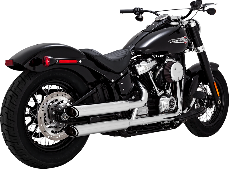 VANCE & HINES 3" Twin Slash Slip-On Muffler - Chrome - Softail '18-'25 - 16376