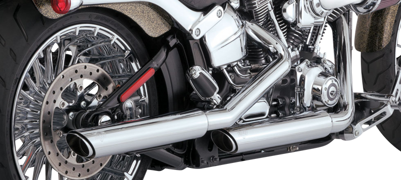 VANCE & HINES 3" Twin Slash Slip-On Muffler - Chrome - Harley-Davidson '07-'17 - 16335