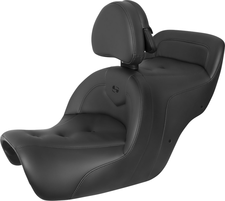 SADDLEMEN Seat - Roadsofa - With Backrest - Pillow Top - Honda GL1500 '88-'00 - Black H88-07-181BR - PartsOutlet.com.au