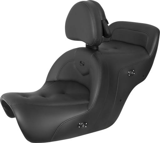 SADDLEMEN Seat - RoadSofa - with Backrest - Pillow Top - Black - Heated - Honda GL1500 '88-'00 - H88-07-181BRHCT - PartsOutlet.com.au