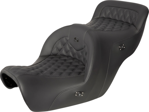 SADDLEMEN Seat - Roadsofa - without Backrest - Full Lattice Stitch - Black - Heated - Honda GL1500 '88-'00 - H88-07-182HCT - PartsOutlet.com.au