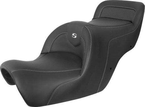 SADDLEMEN Roadsofa Seat - Carbon Fiber - Without Backrest - Black - Honda GL1500 '88-'00 - H88-07-185 - PartsOutlet.com.au