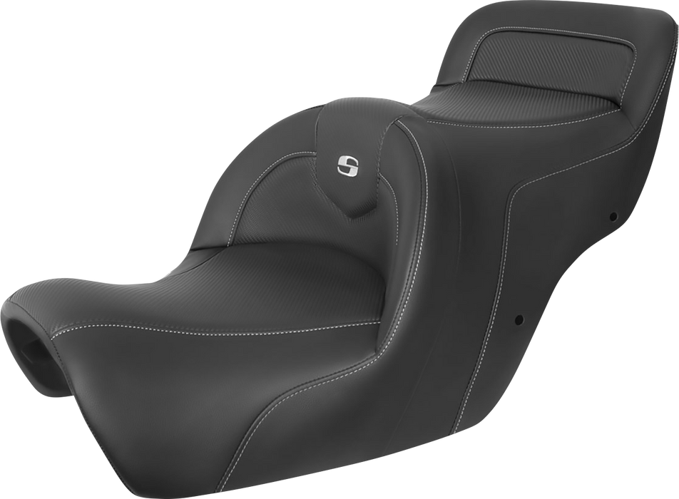 SADDLEMEN Roadsofa Seat - Carbon Fiber - Without Backrest - Black - Honda GL1500 '88-'00 - H88-07-185 - PartsOutlet.com.au