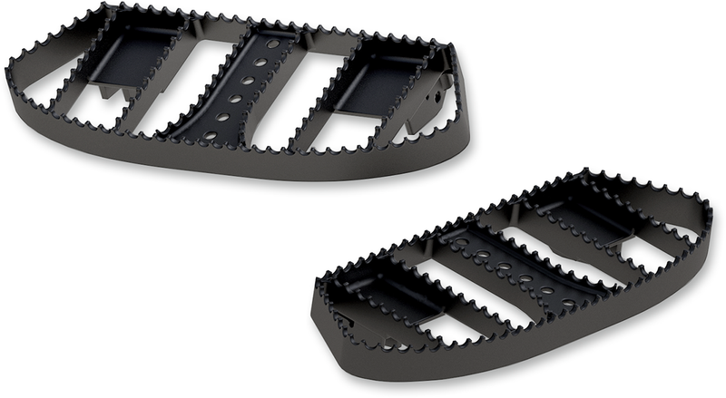 BURLY BRAND MX Driver Floorboards - Black - '80-'23 FL B13-1050B - PartsOutlet.com.au