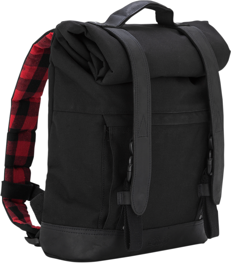 BURLY BRAND Roll Top Backpack - Black B15-1020B - PartsOutlet.com.au