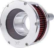 FEULING OIL PUMP CORP. Air Cleaner - BA Series - Chrome - Clear Cover - Red - Harley-Davidson 2017-2022 - M8 5438 - PartsOutlet.com.au