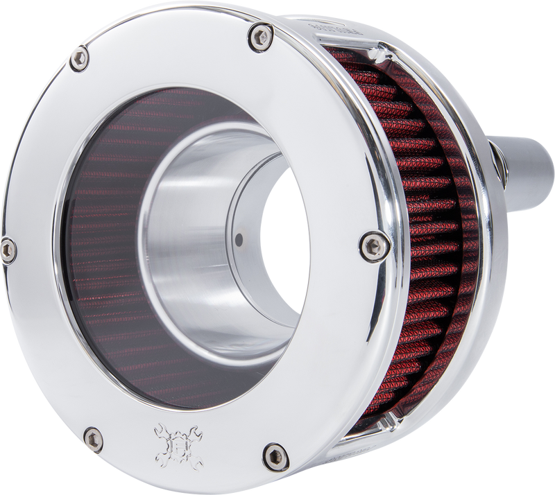FEULING OIL PUMP CORP. Air Cleaner - BA Series - Chrome - Clear Cover - Red - Harley-Davidson 2017-2022 - M8 5438 - PartsOutlet.com.au