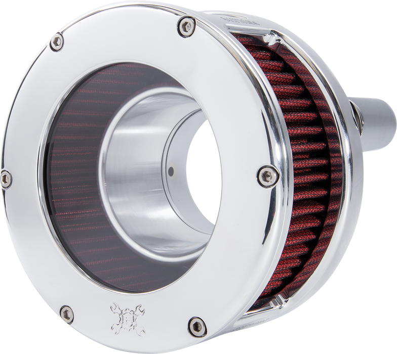 FEULING OIL PUMP CORP. Air Cleaner - BA Series - Chrome - Clear Cover - Red - Harley-Davidson 2017-2022 - M8 5438