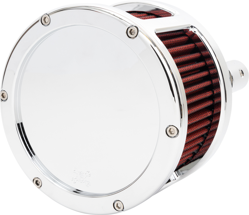 FEULING OIL PUMP CORP. Air Cleaner - BA Race Series - Chrome - Solid Cover - Red - Harley-Davidson 2017-2022 - M8 5427 - PartsOutlet.com.au