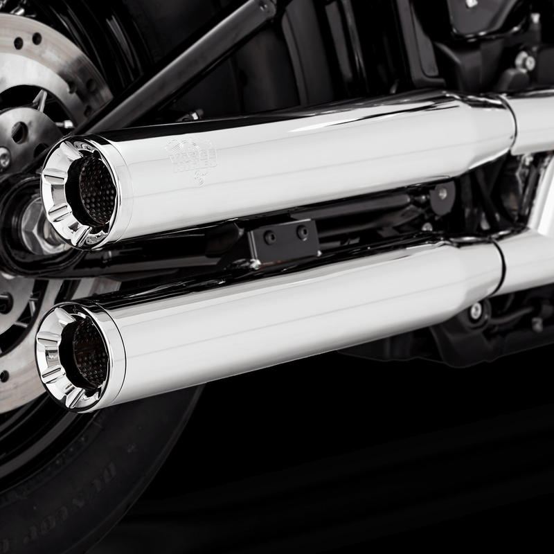 VANCE & HINES Eliminator 300 Slip-On Mufflers - Chrome - '18-'22 Softail - 16312 - PartsOutlet.com.au
