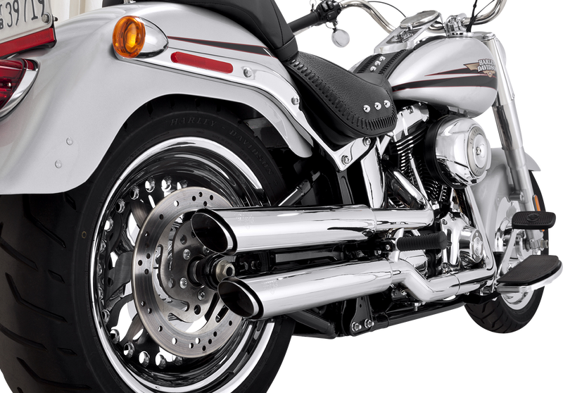 VANCE & HINES 3" Twin Slash Slip-On Muffler - Chrome - Softail '10-'17 - 16343