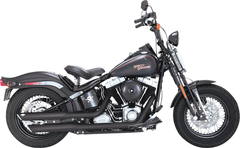 VANCE & HINES 3" Twin Slash Slip-On Mufflers - Black - Softail '10-'17 - 46341
