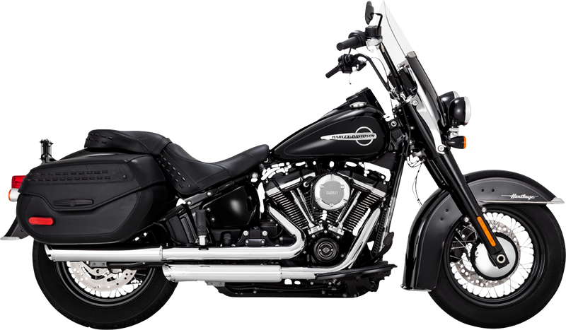 VANCE & HINES 3" Twin Slash Slip-On Muffler - Chrome - Softail '18-'24 - 16379