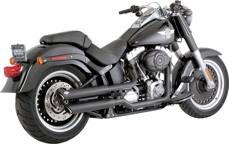 VANCE & HINES 3" Twin Slash Slip-On Mufflers - Black - Softail '10-'17 - 46343
