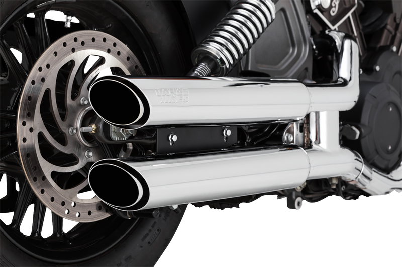 VANCE & HINES 3" Twin Slash Slip-On Mufflers - Chrome - Indian '15-'22 - 18323