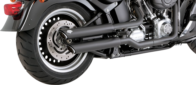 VANCE & HINES 3" Twin Slash Slip-On Mufflers - Black - Softail '10-'17 - 46343