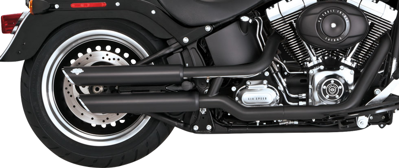 VANCE & HINES 3" Twin Slash Slip-On Mufflers - Black - Softail '10-'17 - 46343