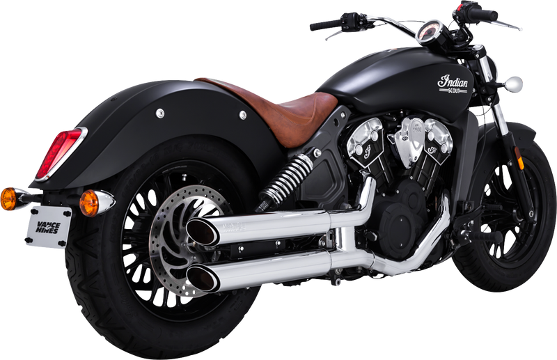 VANCE & HINES 3" Twin Slash Slip-On Mufflers - Chrome - Indian '15-'22 - 18323