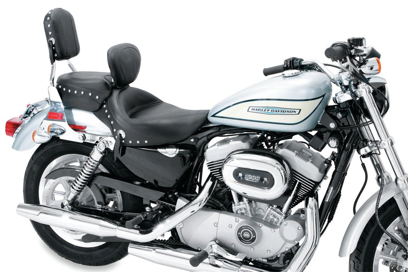 MUSTANG Wide Rear Passenger Seat - Studded - Harley-Davidson Sportster XL 2004-2021 - 79377 - PartsOutlet.com.au