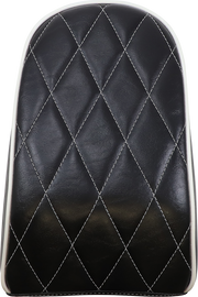LE PERA Bare Bones Pillion Pad - Diamond - Black w/ White Stitch - FLFB/S '18-'23 LYO-007PDMWTP - PartsOutlet.com.au