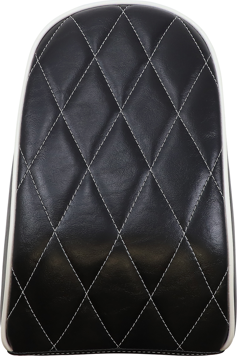 LE PERA Bare Bones Pillion Pad - Diamond - Black w/ White Stitch - FLFB/S '18-'23 LYO-007PDMWTP - PartsOutlet.com.au