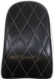 LE PERA Bare Bones Pillion Pad - Diamond - Black w/ White Stitch - FL/FX '18-'22 LYB-007PDMWTP - PartsOutlet.com.au